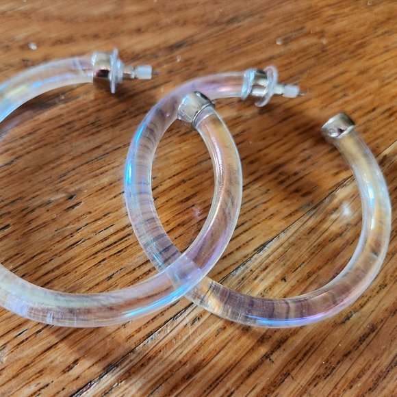 Acrylic Hoops Performance Ballroom AB Hoop Earrings - Large - Picture 2 of 2